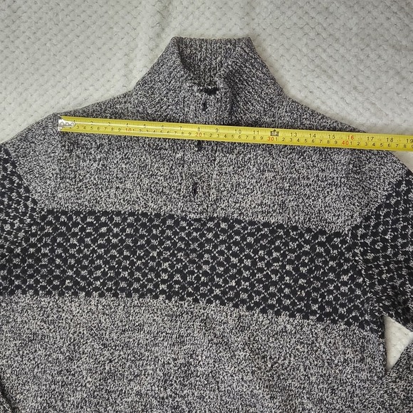 Gap Pullover Sweater Mens Sz L Gray 1/4 Button Up Mock Neck Lambwool Blend - Picture 7 of 13